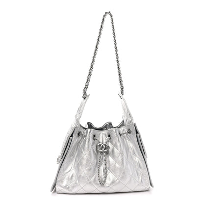 Chanel Metallic Caviar Quilted Small Chanel 25 Handbag Silver 1 of 10