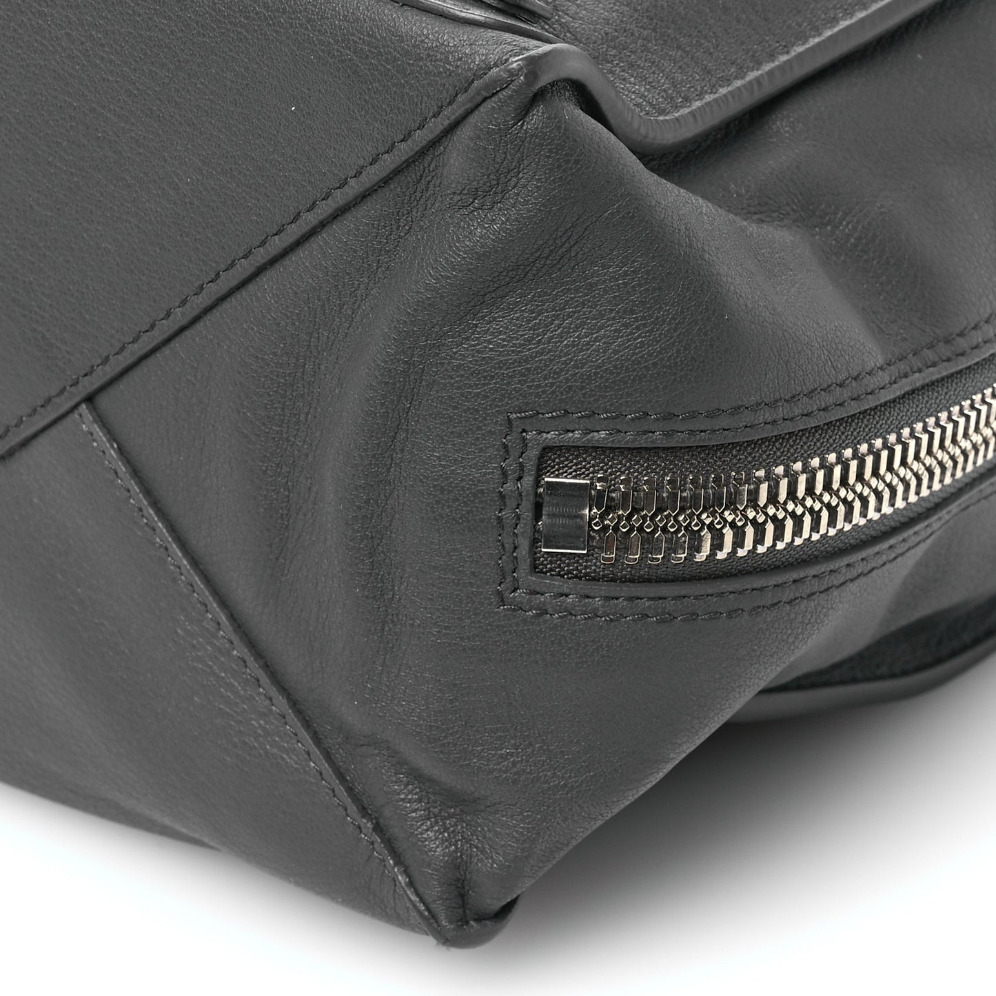 Veau Papier B4 Zip Around Tote Gris Fossile