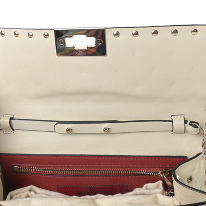 Valentino Garavani Nappa Rockstud Spike Wallet on Chain Light Ivory 10 of 10