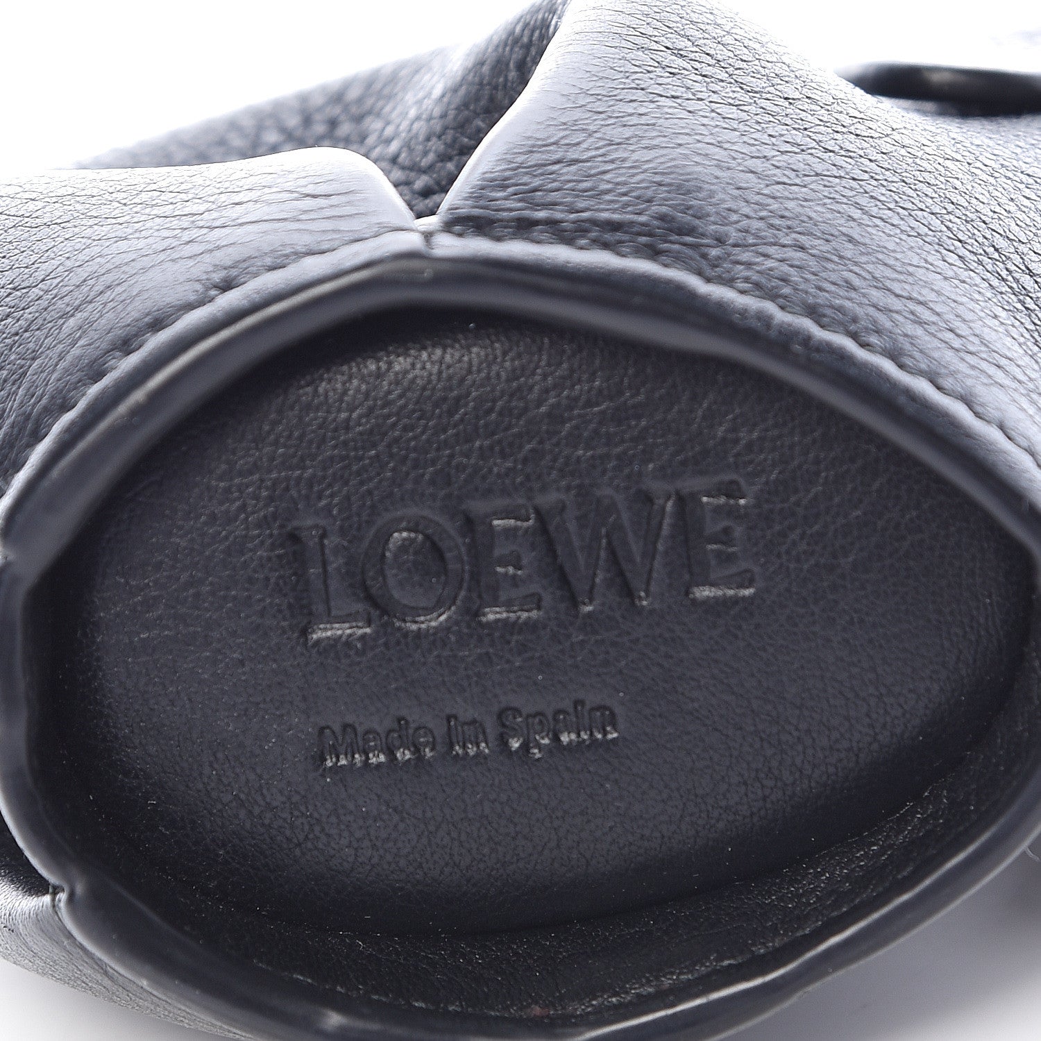 Loewe Calfskin Mini Punk Elephant Coin Purse Bag Charm Black