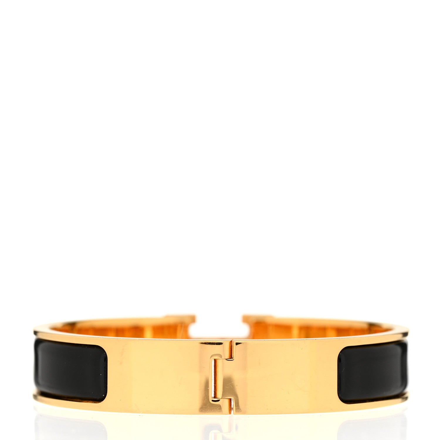 Hermes Enamel Narrow Clic Clac H Bracelet GM Black 3 of 4