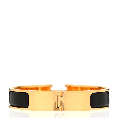 Hermes Enamel Narrow Clic Clac H Bracelet GM Black 3 of 4