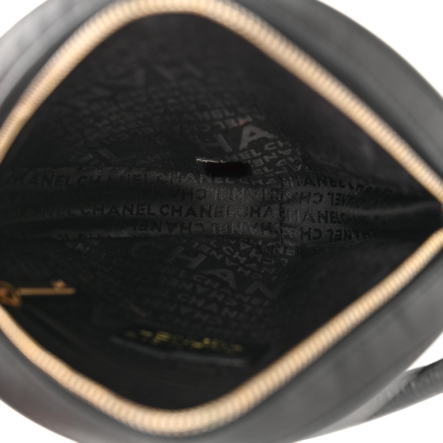 Lambskin Square Quilted Round Shoulder Bag Black