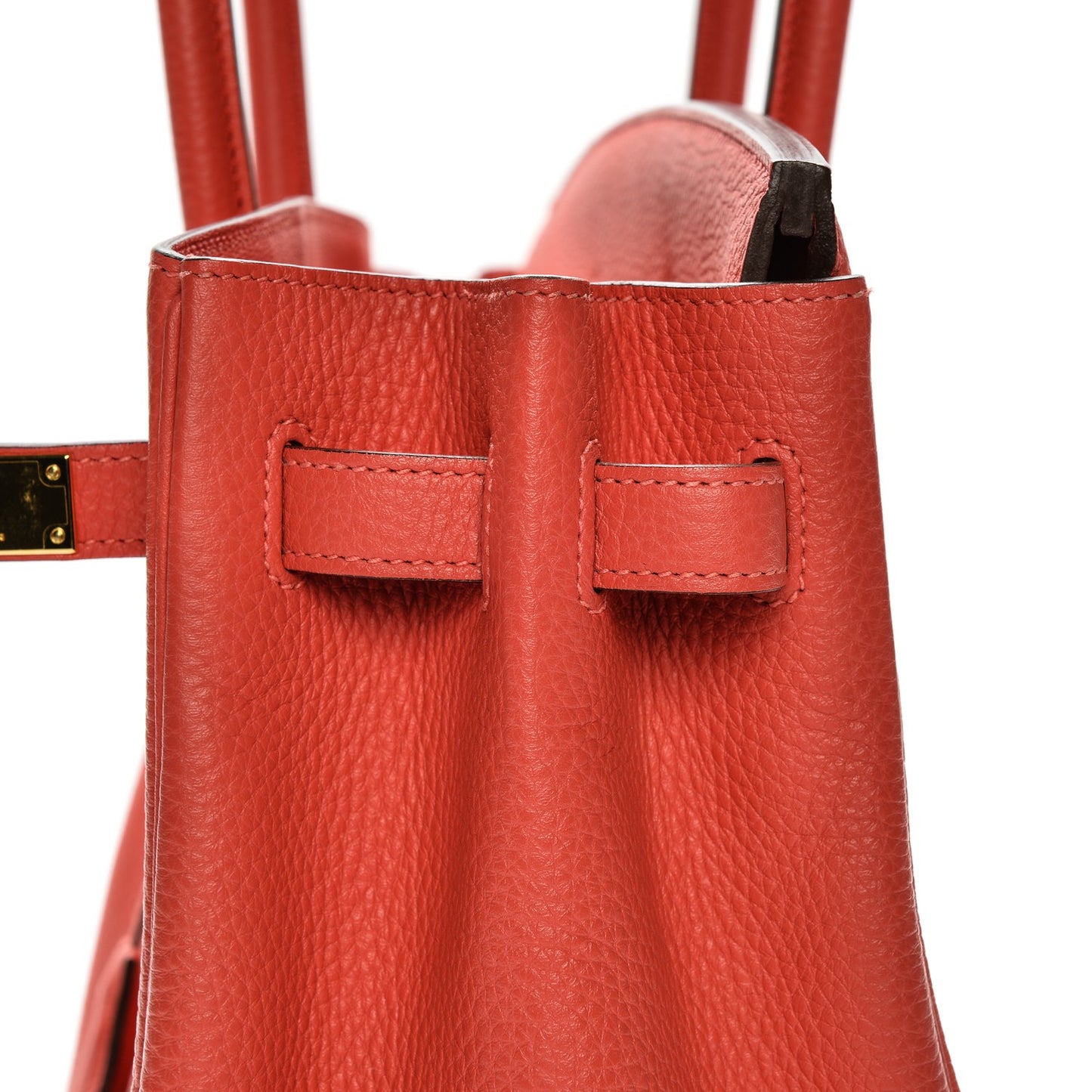Taurillon Clemence Birkin 35 Rouge Pivoine