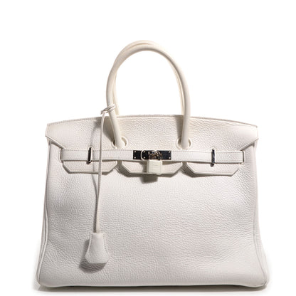 Hermes Taurillon Clemence Birkin 35 White 1 of 28