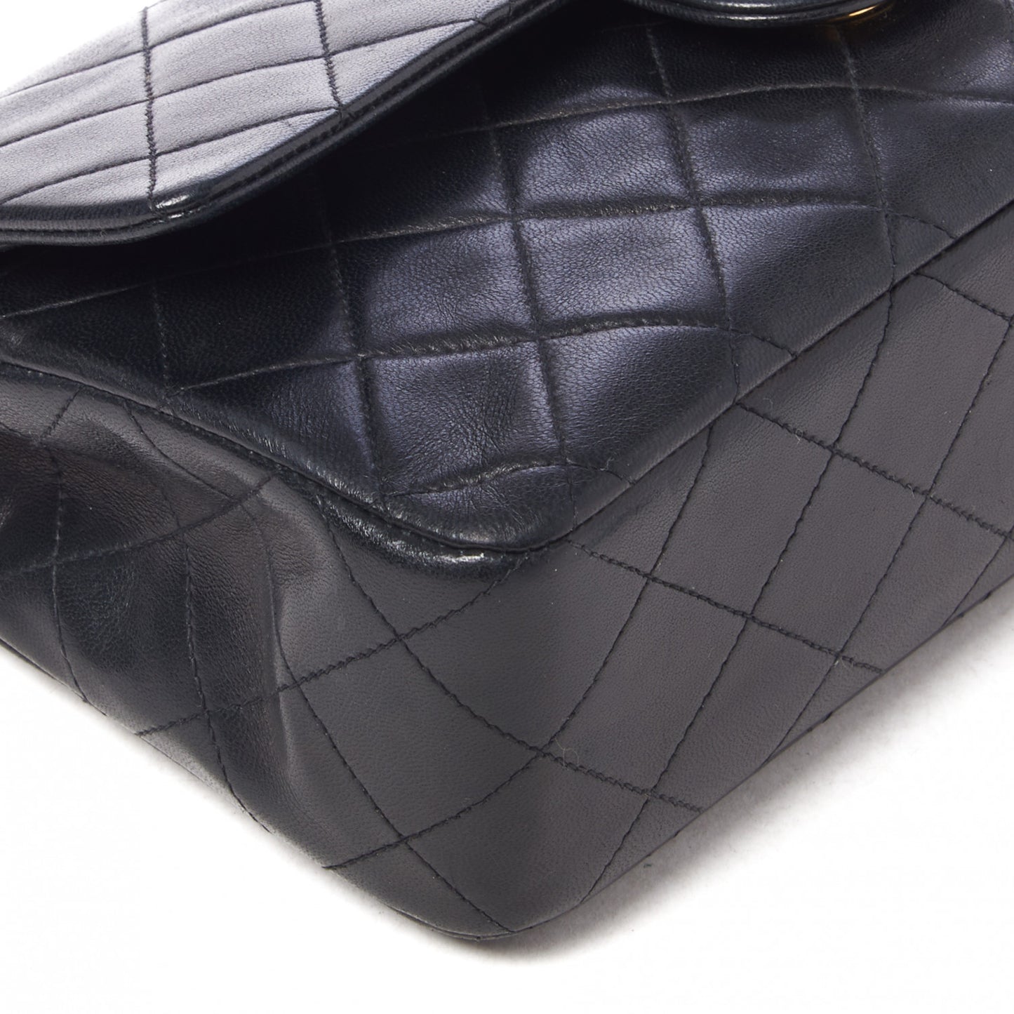 Lambskin Quilted Small Double Flap Black