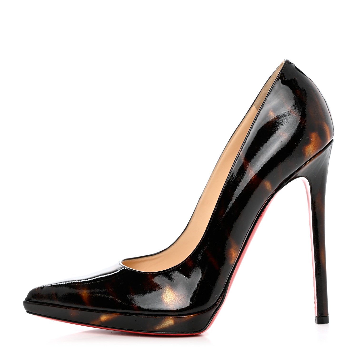 Christian Louboutin Patent Pigalle Plato 120 Pumps 39 Black Brown 1 of 10