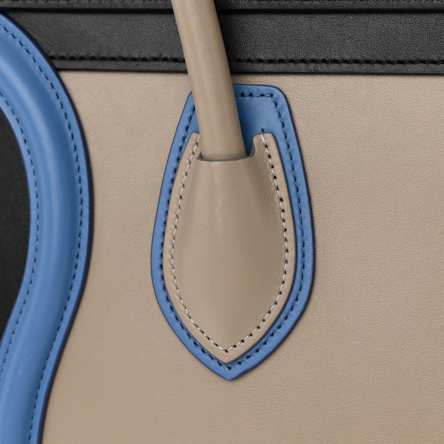 Shiny Smooth Calfskin Micro Tri-Color Luggage Quartz