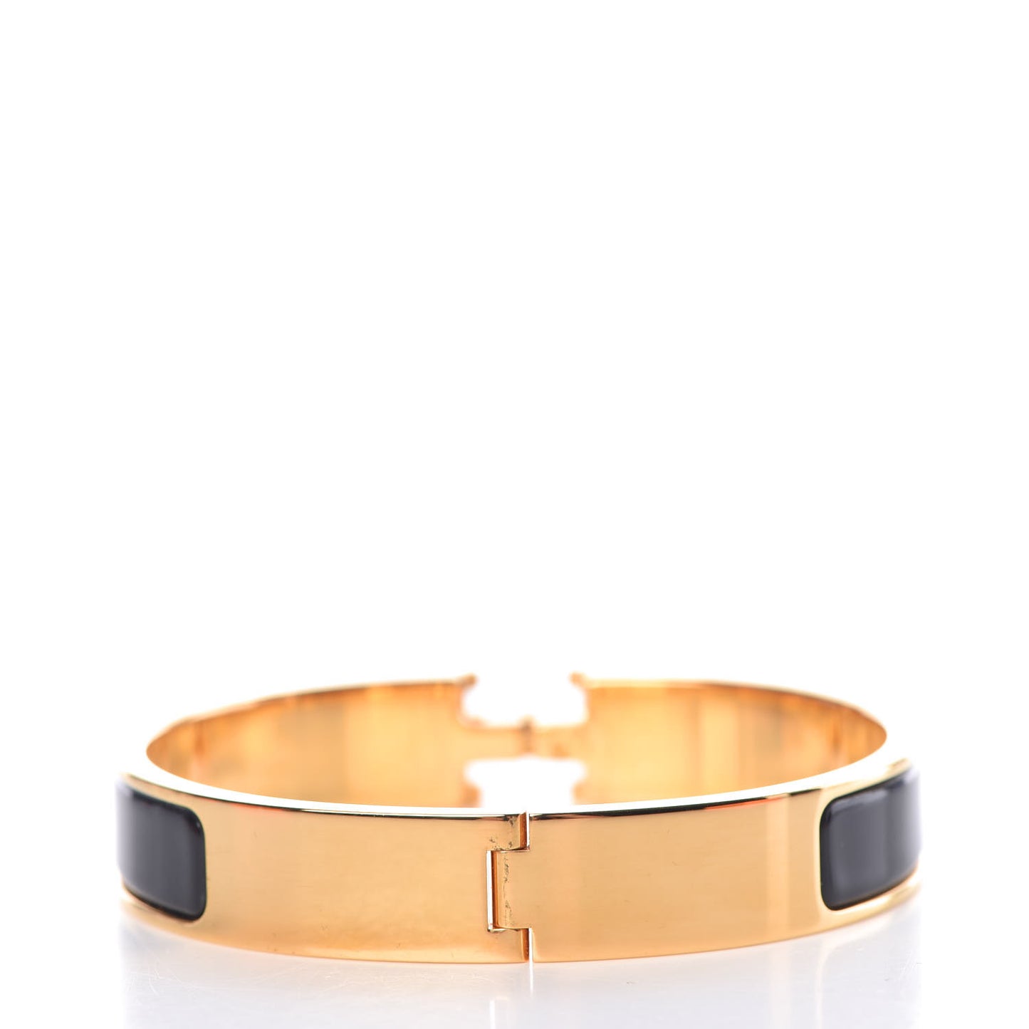 Enamel Narrow Clic Clac H Bracelet PM Black