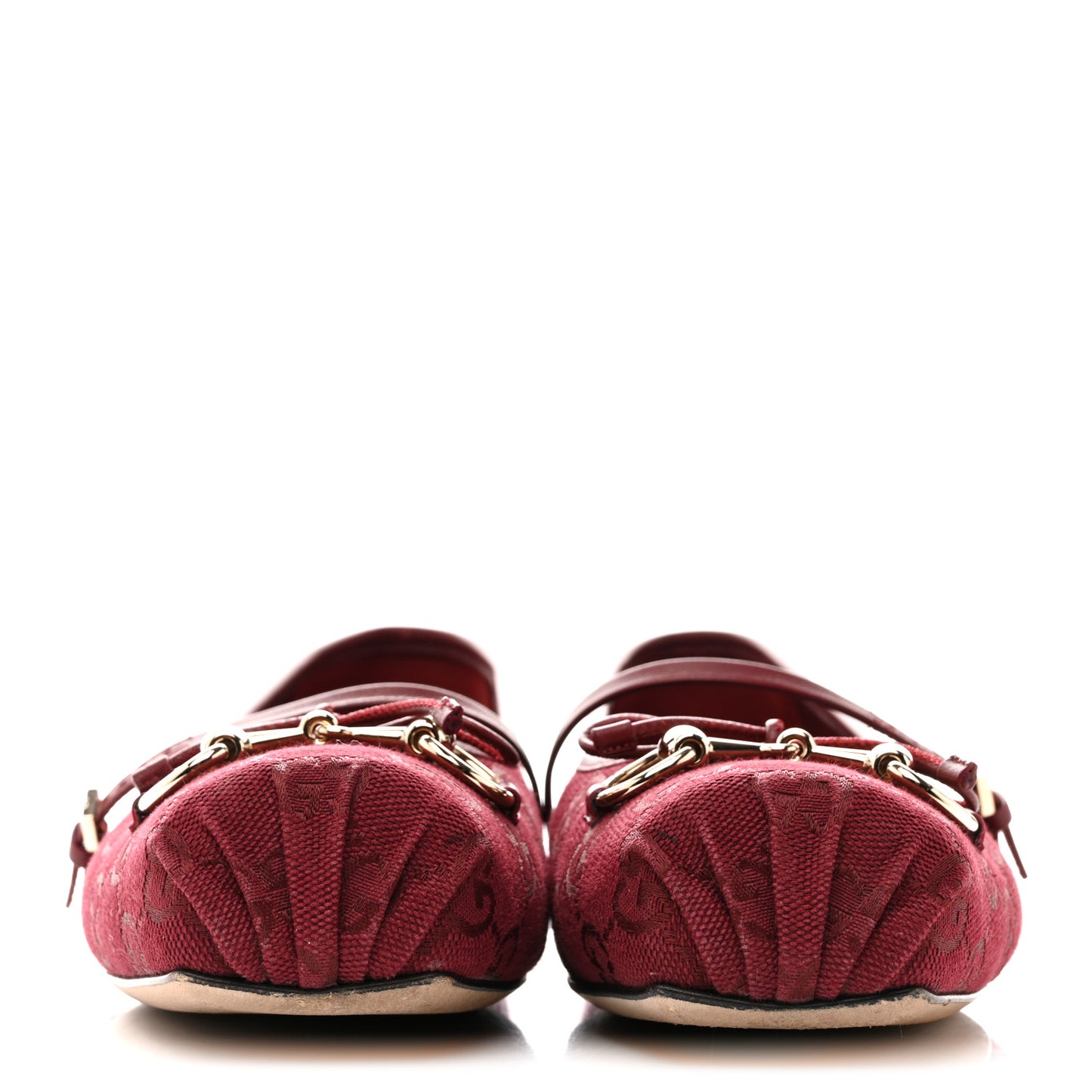 GG Monogram Horsebit Ballet Flats 40 Rosso Ancora