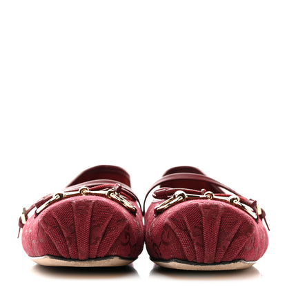 Gucci GG Monogram Horsebit Ballet Flats 40 Rosso Ancora 3 of 9