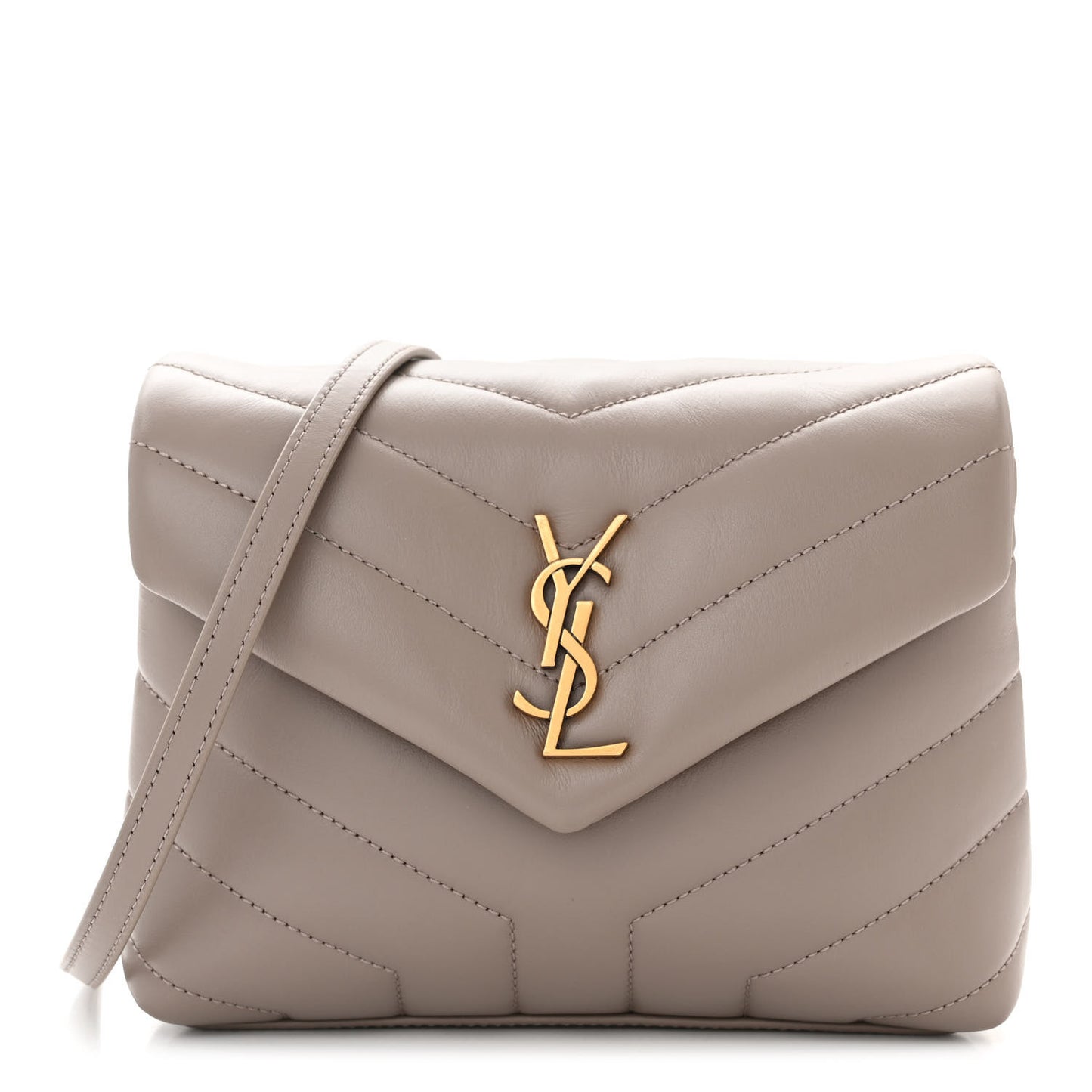 Calfskin Y Quilted Monogram Toy Loulou Crossbody Bag Taupe