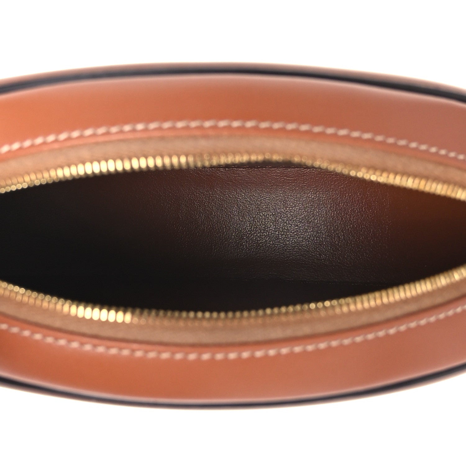 Celine Smooth Calfskin Cuir Small Triomphe Oval Crossbody Purse Tan 5 of 14