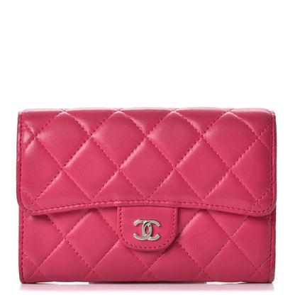 Chanel Lambskin Quilted Small Flap Wallet Fuchsia 1 of 15