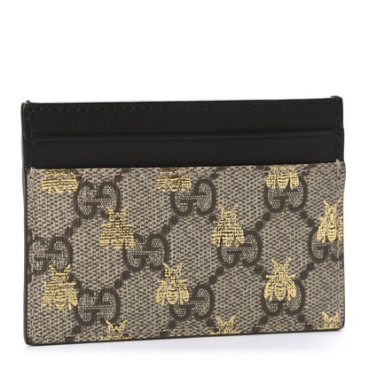 Gucci GG Supreme Monogram Bees Card Holder Black 3 of 7