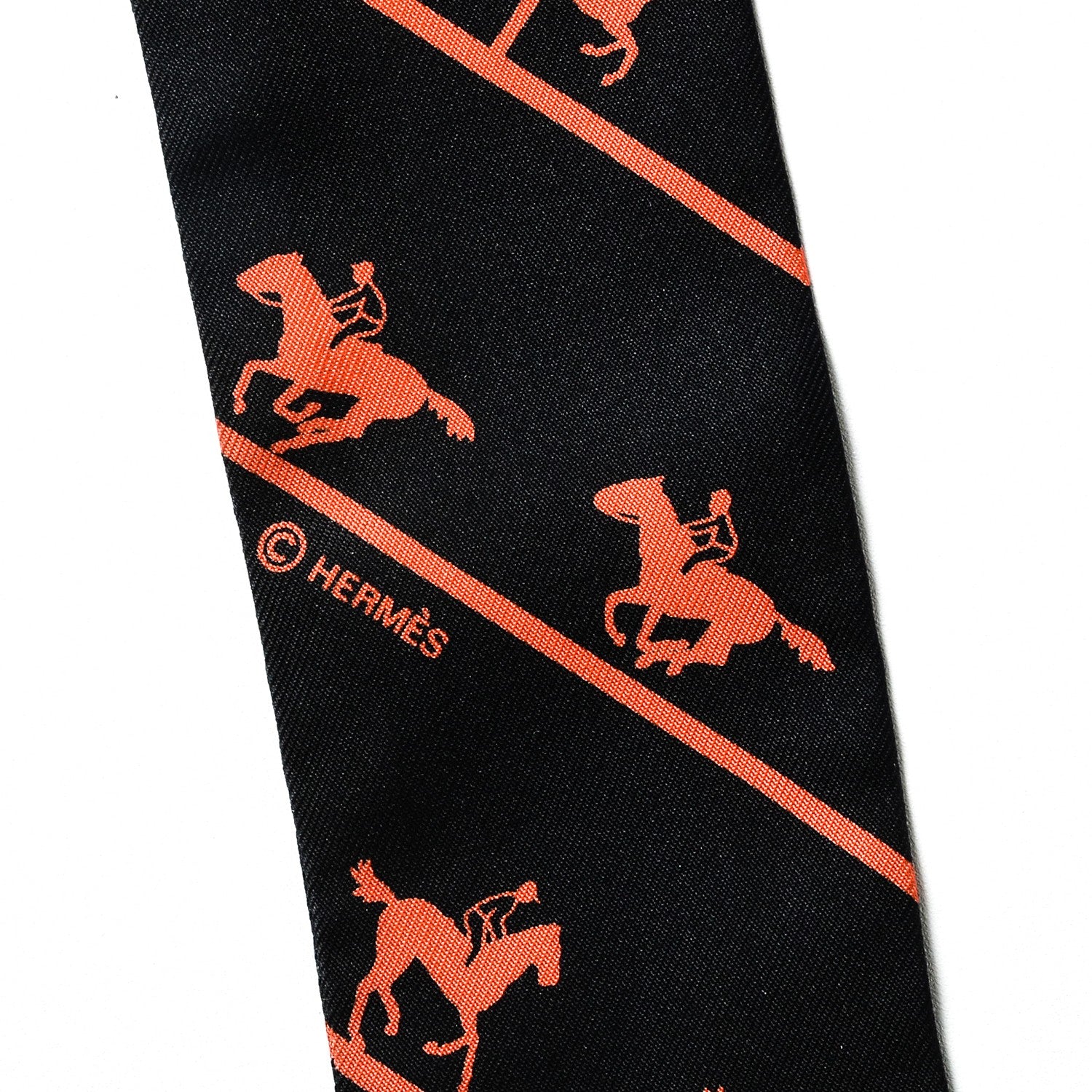 Hermes Silk Duc Carriage Horse Twilly Orange 4 of 4