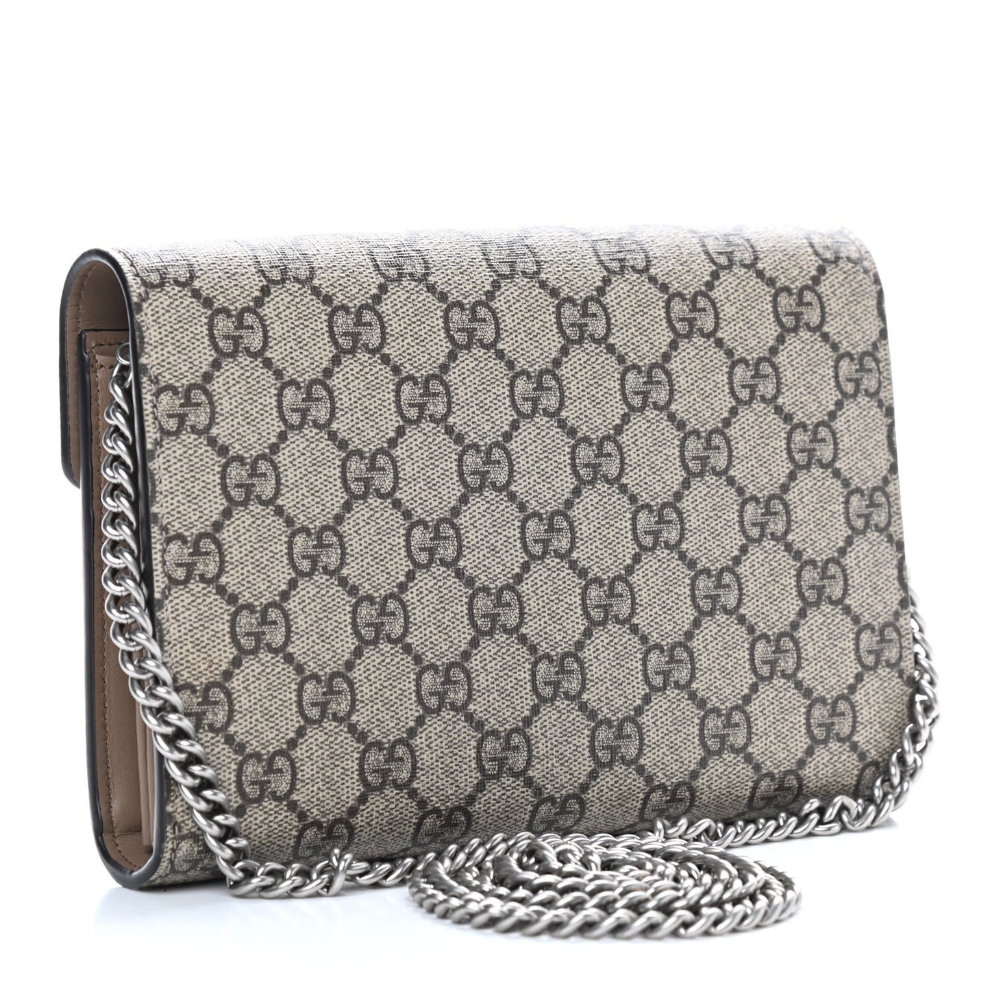 GG Supreme Monogram Mini Dionysus Chain Wallet Beige Taupe