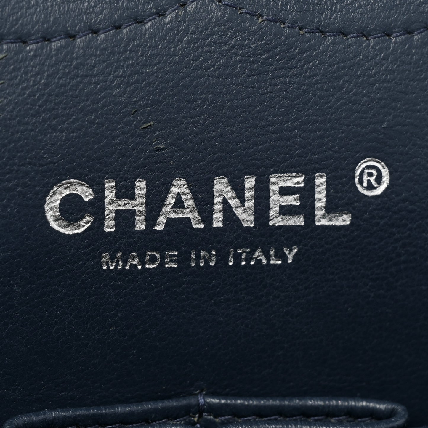 Caviar Quilted Jumbo Double Flap Navy Blue