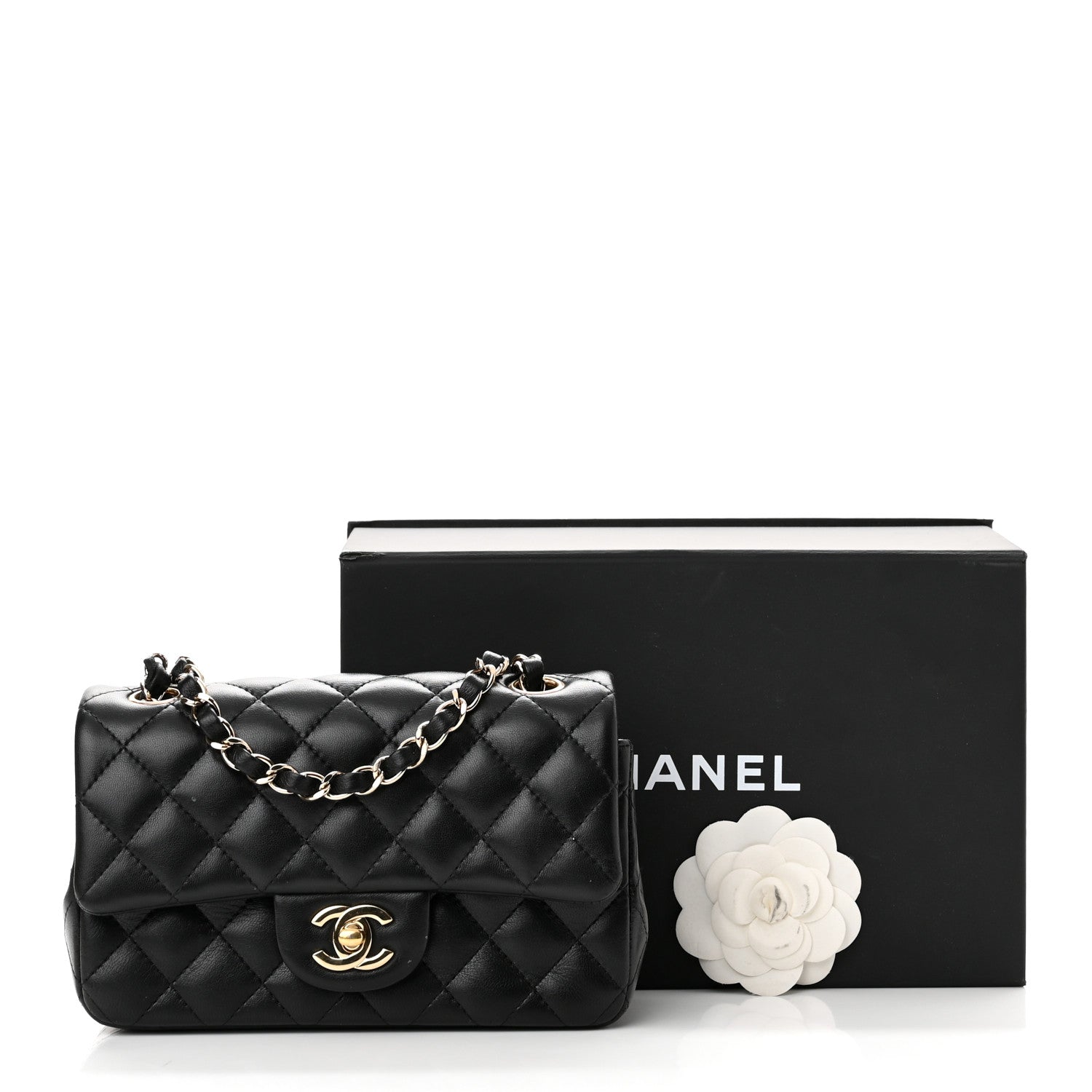 Chanel Lambskin Quilted Mini Rectangular Flap Black 10 of 10