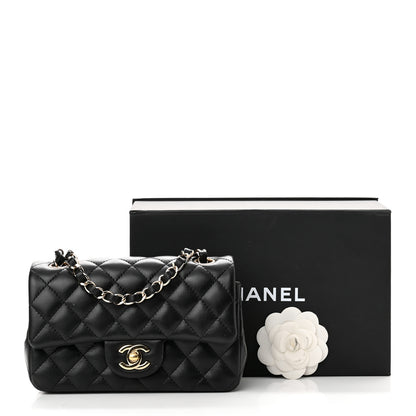 Chanel Lambskin Quilted Mini Rectangular Flap Black 10 of 10