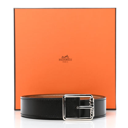 Hermes 135 Togo 32mm Code Belt 95 Black Gold 7 of 7