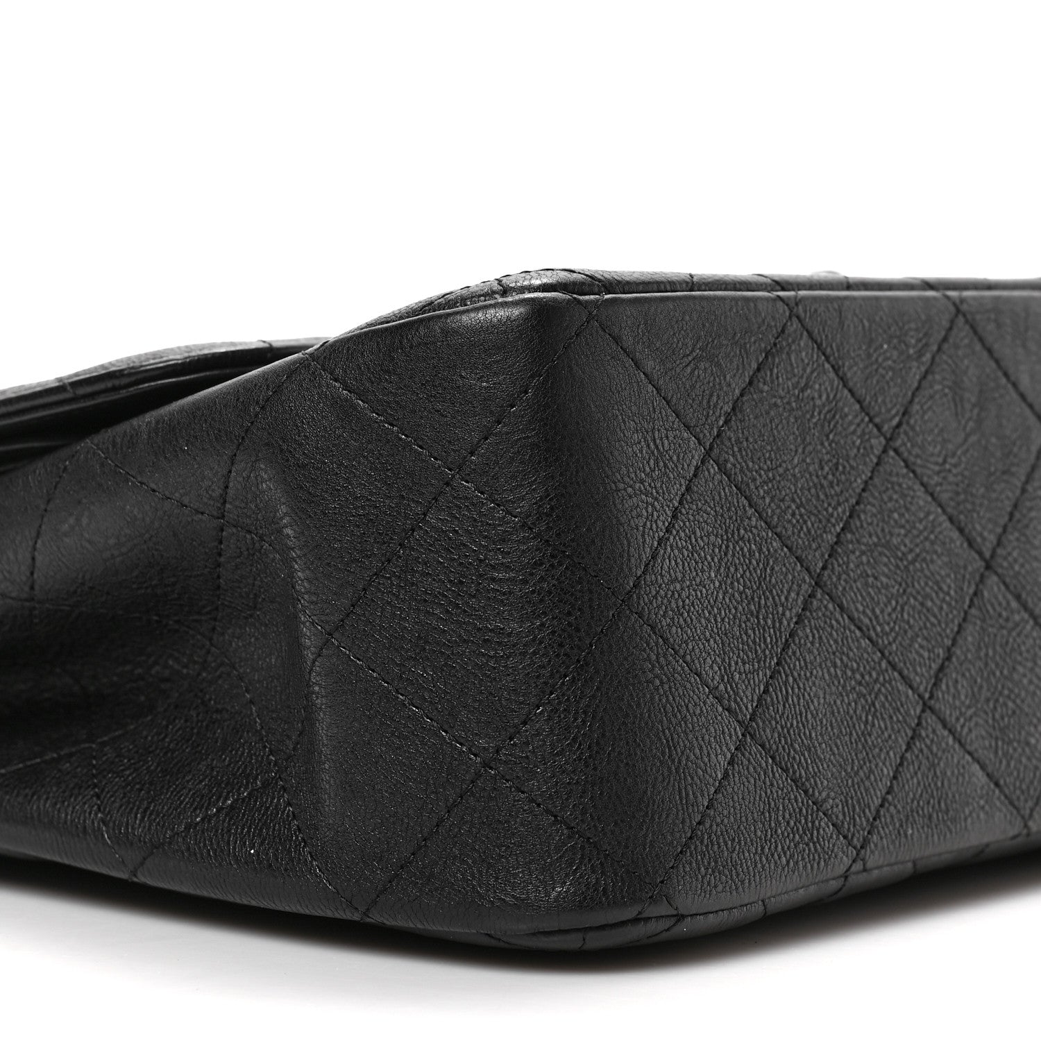 Chanel Crumpled Calfskin Quilted Jumbo Double Flap So Black 8 of 9