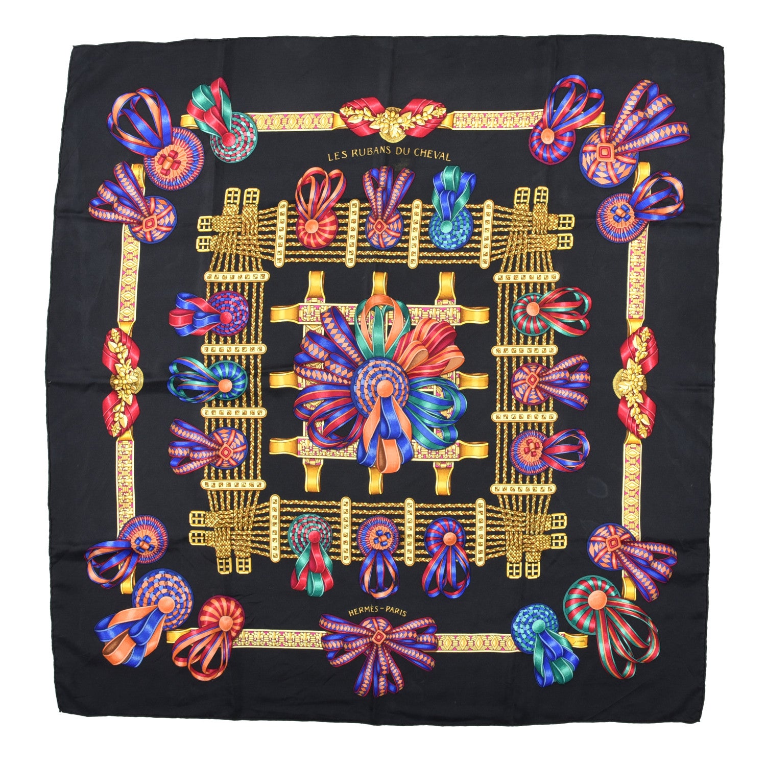 Hermes Silk Les Rubans Du Cheval Scarf 90 1 of 6