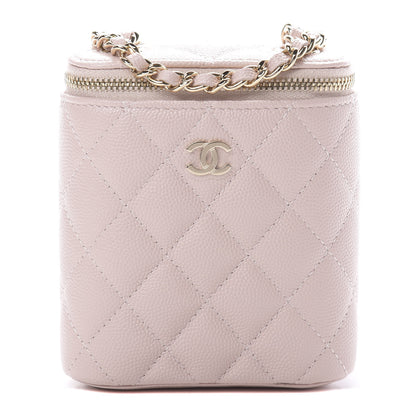 Chanel Caviar Quilted Small Vertical Coco Beauty Vanity Case With Chain Light Pink 1 of 11