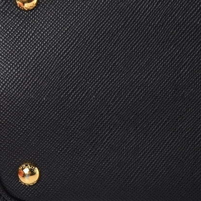 Prada Saffiano Cuir Medium Double Bag Black Mughetto 10 of 16
