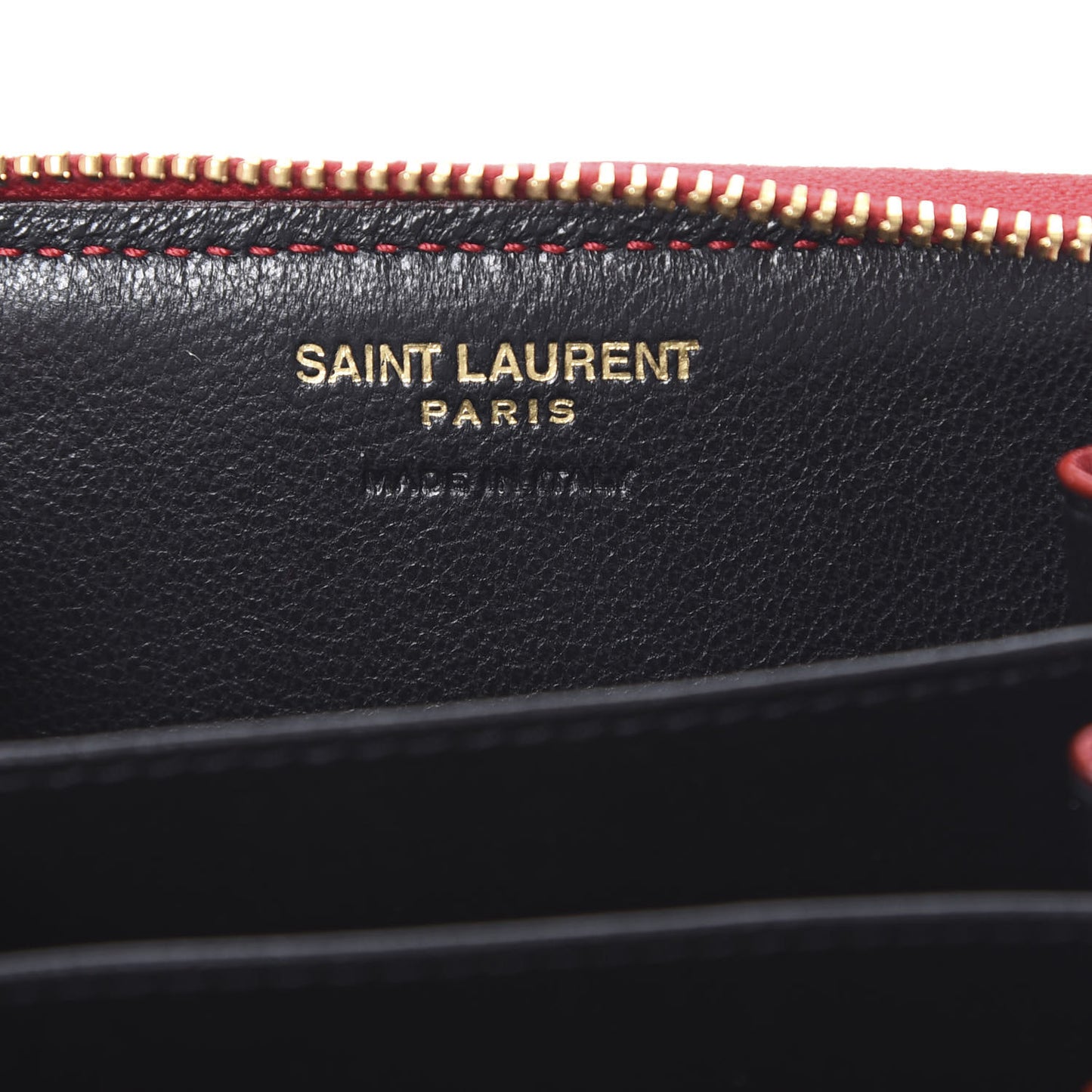 Lambskin Matelasse Monogram Vicky Zip Around Card Holder Rouge Eros