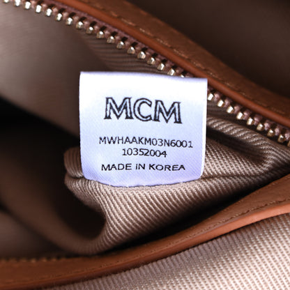 MCM Calfskin Ottomar Monogram Medium Klara Hobo Sandstone 9 of 9