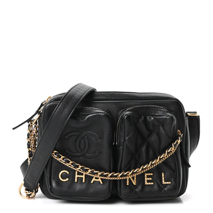 Chanel Calfskin Quilted Large Camera Case Black 1 of 10