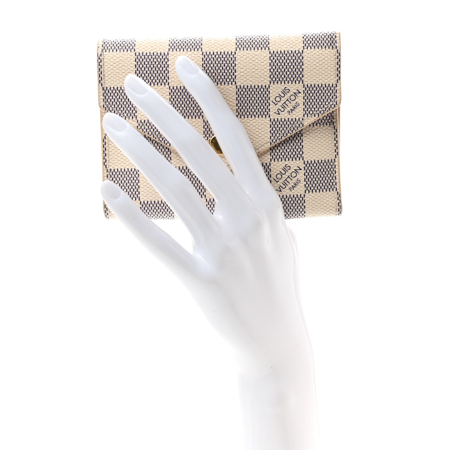 Louis Vuitton Damier Azur Victorine Wallet Rose Ballerine 2 of 7