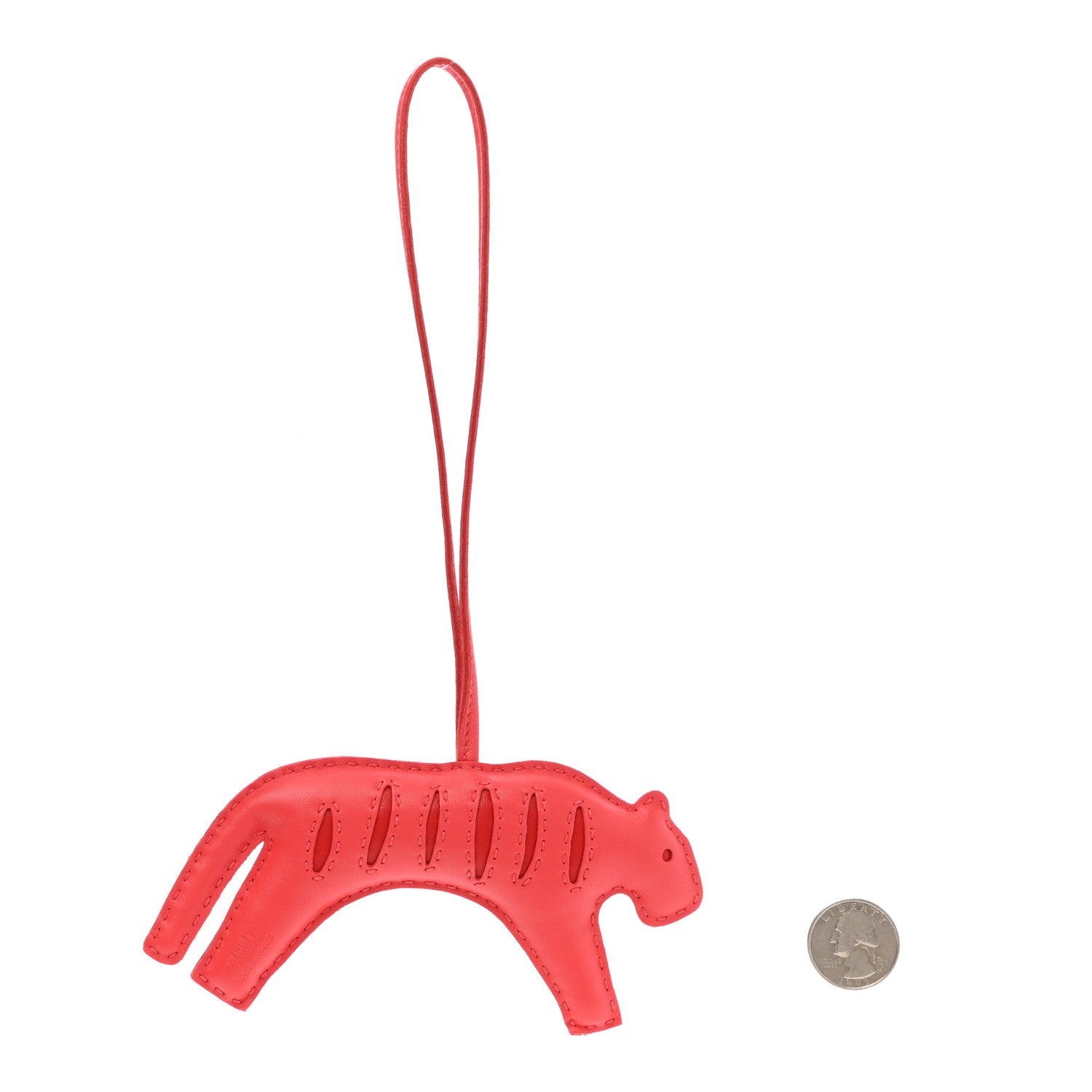 Hermes Milo Lambskin Rooroo Bag Charm Rose Texas Rouge Indien 2 of 5