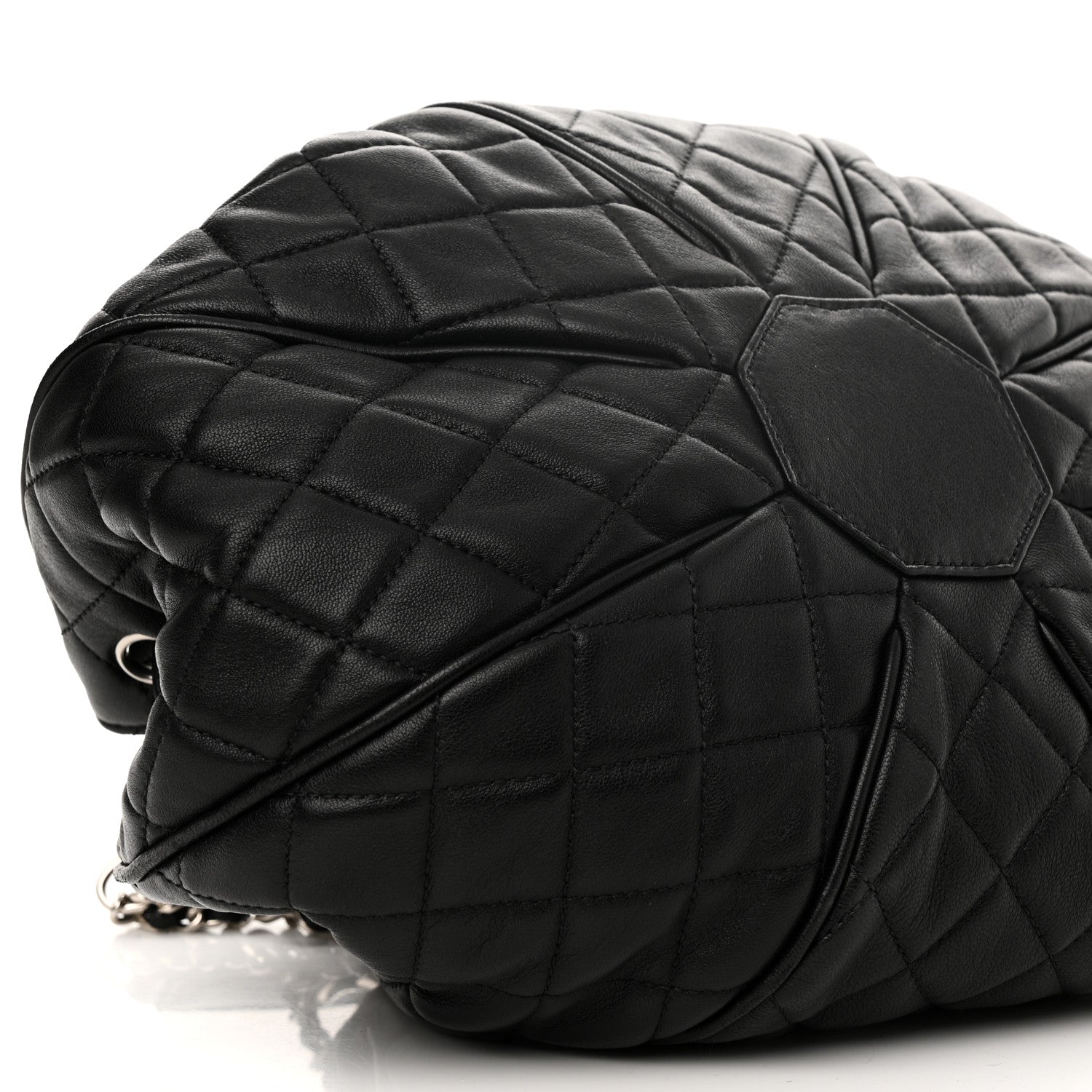 Chanel Calfskin Quilted Drawstring Sac Cordon Bag Black 8 of 9