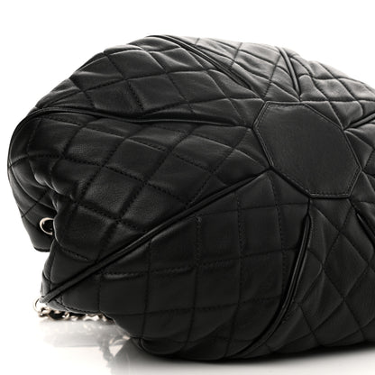 Chanel Calfskin Quilted Drawstring Sac Cordon Bag Black 8 of 9