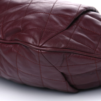 Chanel Calfskin Coco Pleats Hobo Burgundy 7 of 7
