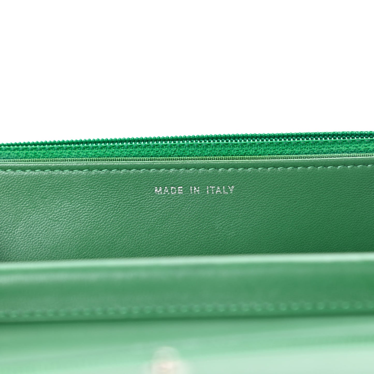 Lambskin Quilted Boy Wallet On Chain WOC Green