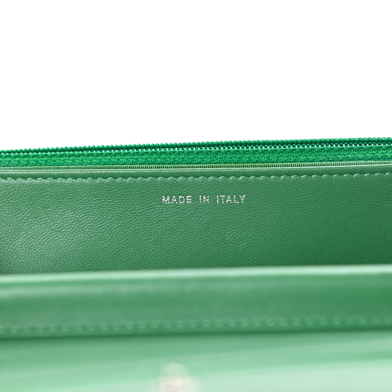 Chanel Lambskin Quilted Boy Wallet On Chain WOC Green 7 of 15