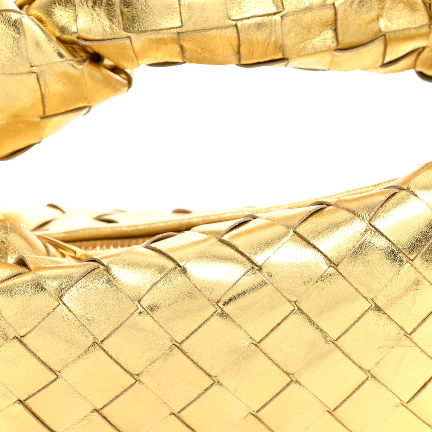 Metallic Nappa Intrecciato Mini Jodie Gold