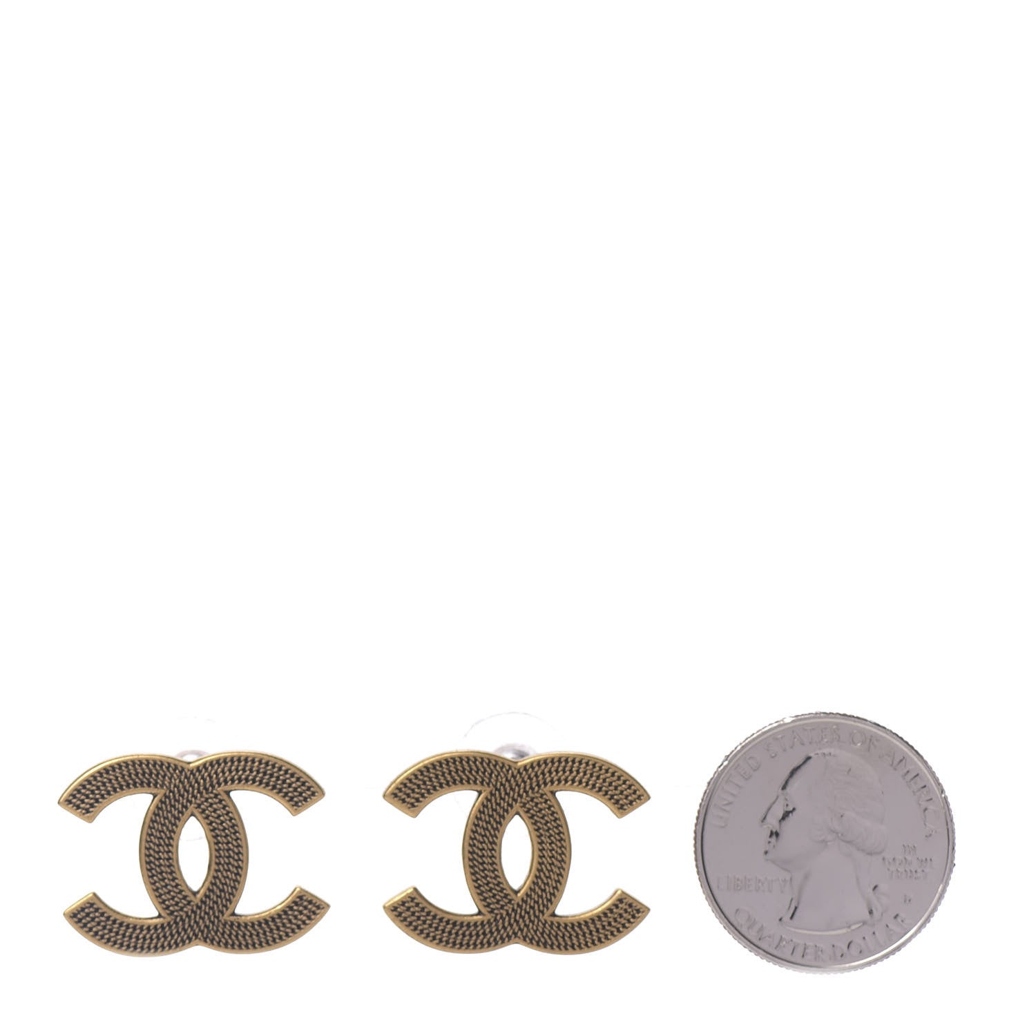 Chanel Metal CC Chain Earrings Gold 2 of 6