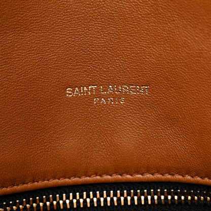 Saint Laurent Lambskin Quilted Medium Loulou Puffer Monogram Chain Satchel Miel Dark 7 of 10