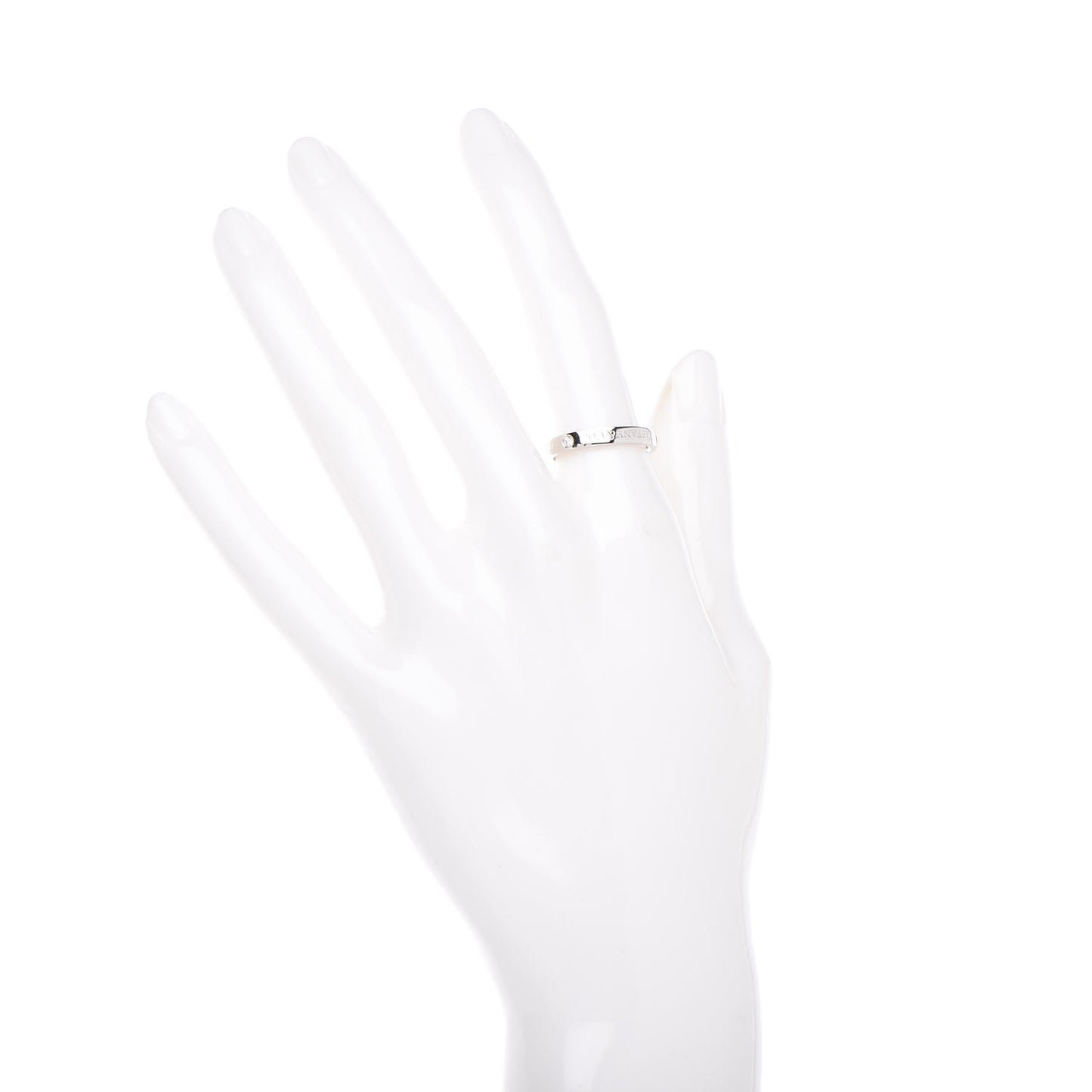 Platinum Diamond Logo Band Ring 52 6