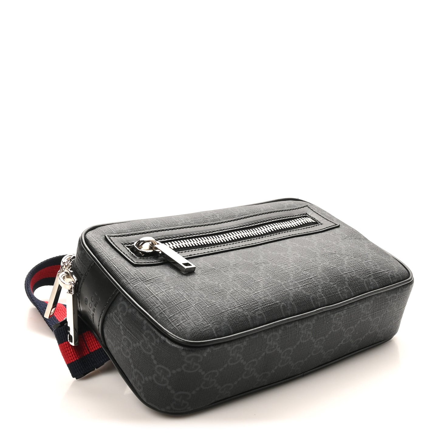 Soft GG Supreme Monogram Web Belt Bag Black Grey
