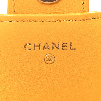 Chanel Lambskin Quilted Flap Phone Holder With Chain Yellow 6 of 14