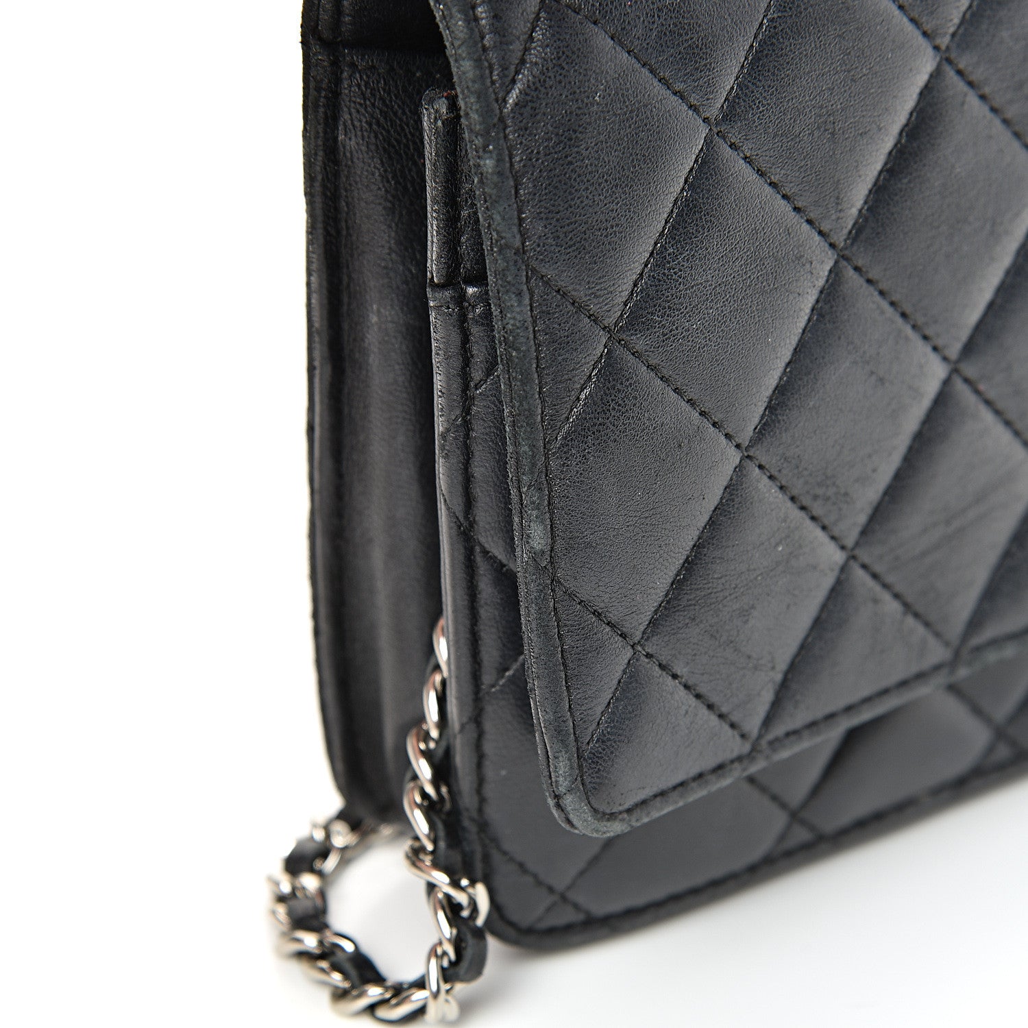 Chanel Lambskin Quilted Wallet On Chain WOC Black 18 of 24