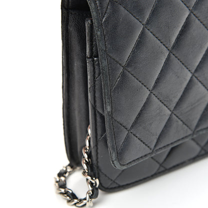 Chanel Lambskin Quilted Wallet On Chain WOC Black 18 of 24
