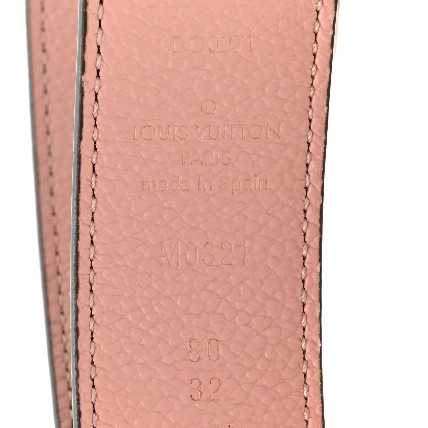 Calfskin Monogram 30mm LV Initiales Reversible Belt 80 32 Rose Ballerine