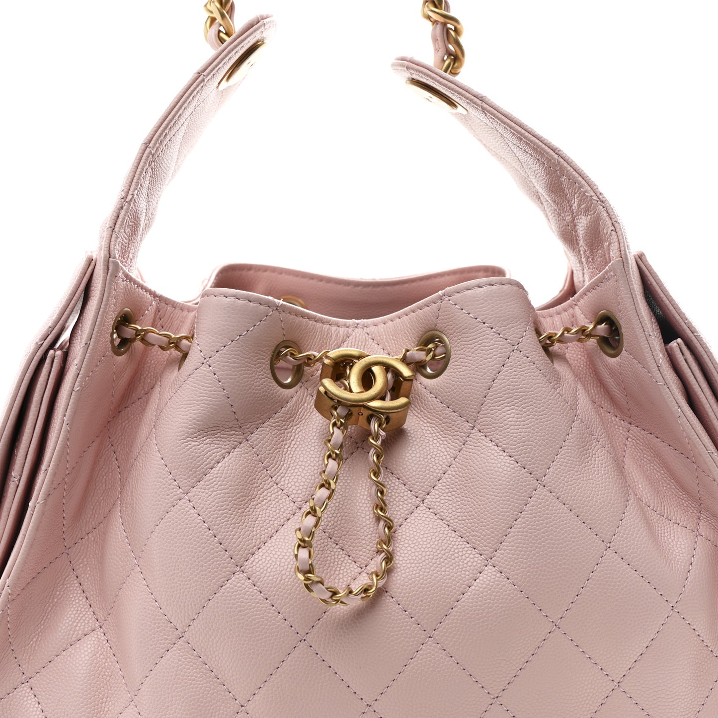 Caviar Quilted Small Chanel 25 Handbag Light Pink