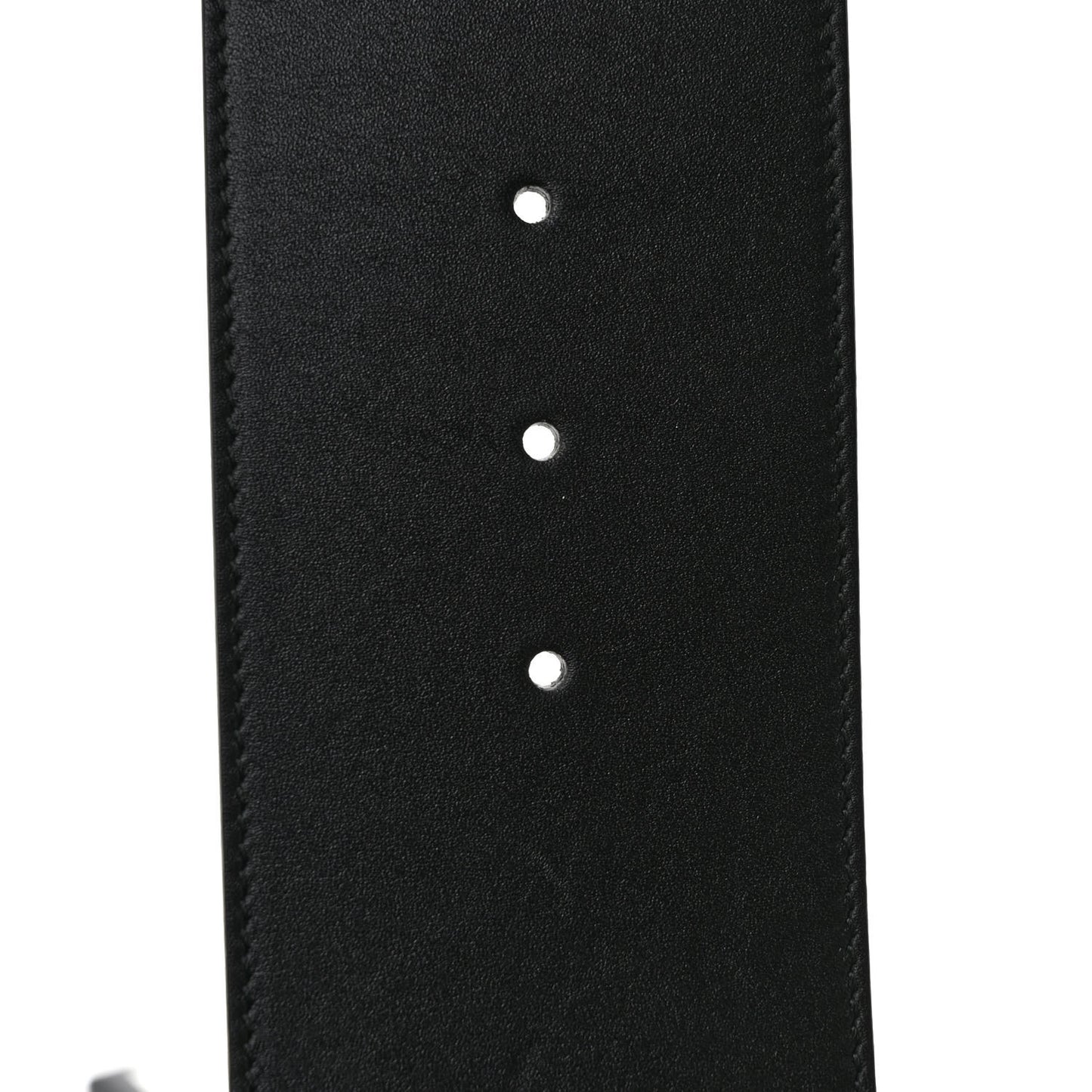 Moon Calfskin Pearl Double G 70mm Belt 80 32 Black Cream